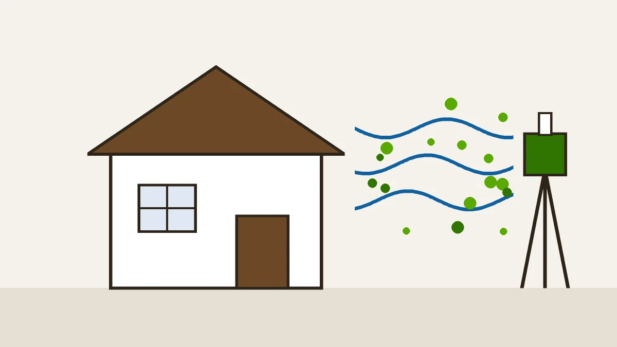 Indoor air quality testing with a mold air sampling pump outside a South Florida home